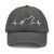 Distressed Dad Hat with Heartbeat Embroidery, Casual Cap for Dads, Gift for Father's Day, Trendy Outdoor Hat, Everyday Wear